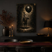 The Balloon Boy canvas shown in a styled interior.