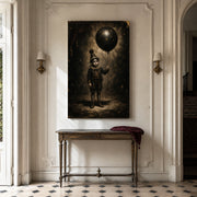 The Balloon Boy canvas shown in a styled interior.