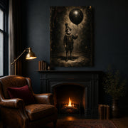 The Balloon Boy canvas shown in a styled interior.