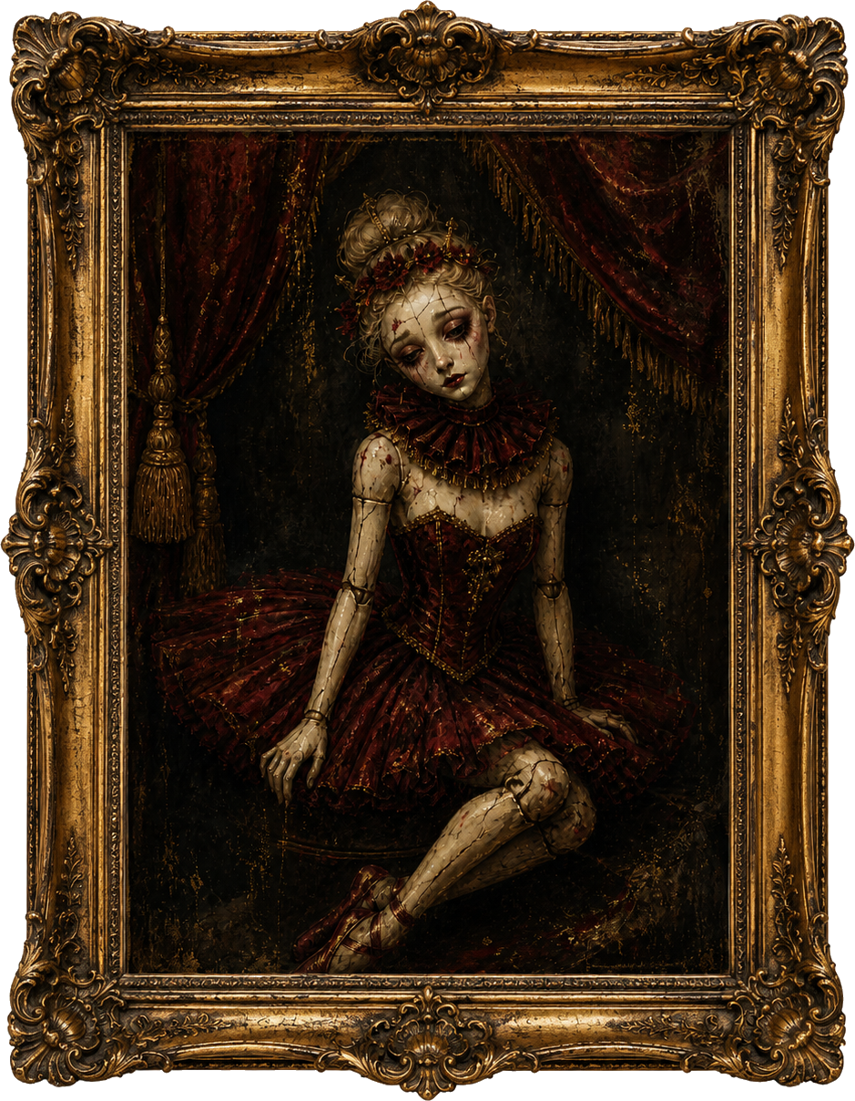Velvet Ballerina canvas print shown in a styled room mockup